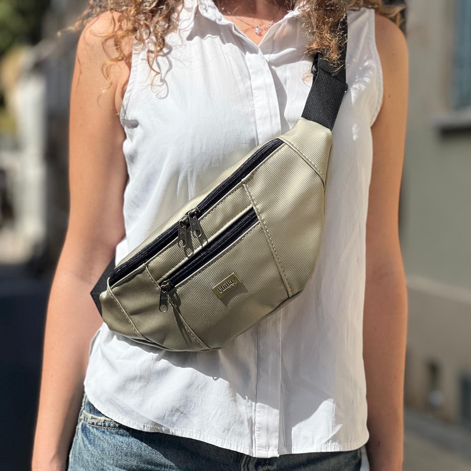 Metallic Champagne Large Roni Fanny Pack