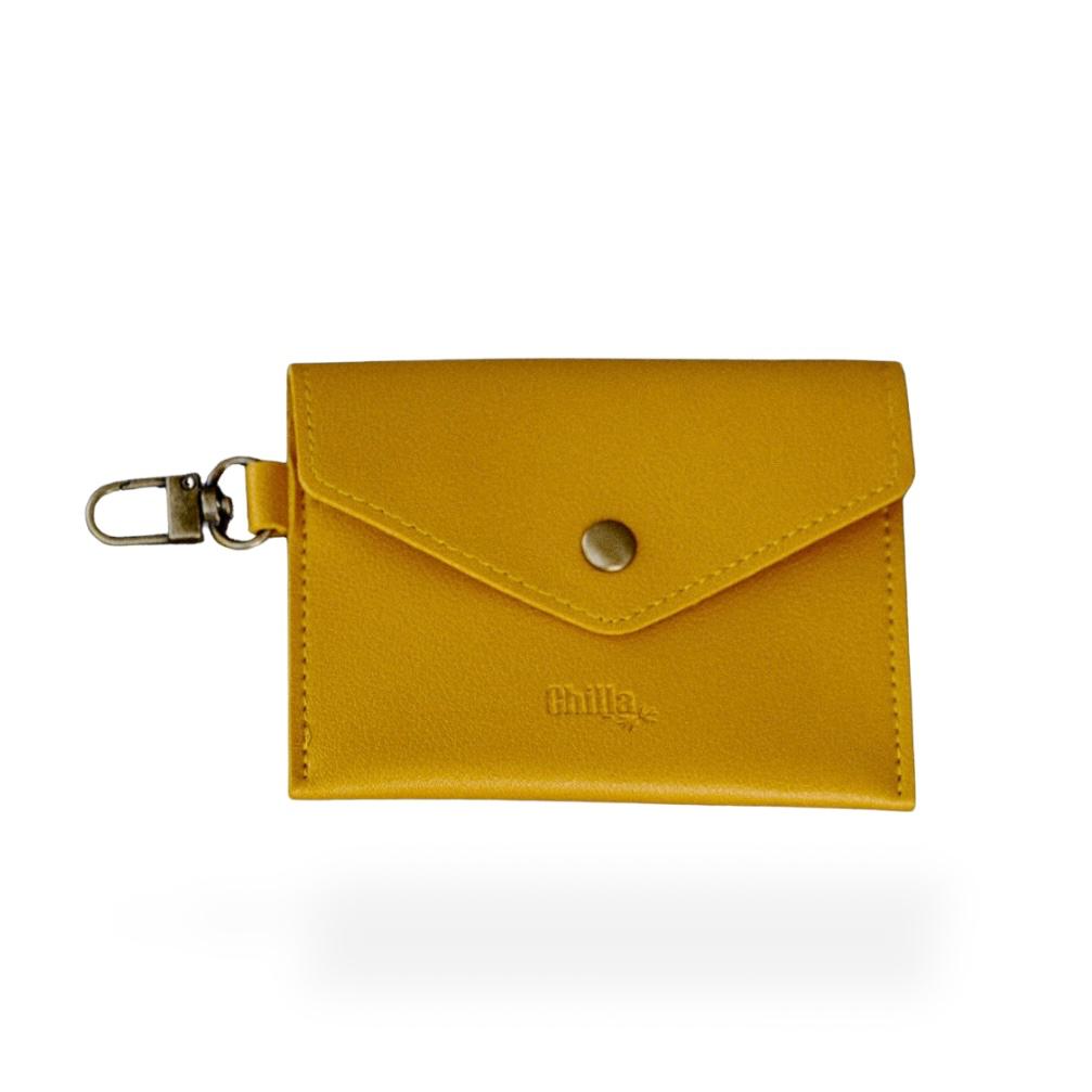 A small yellow pouch