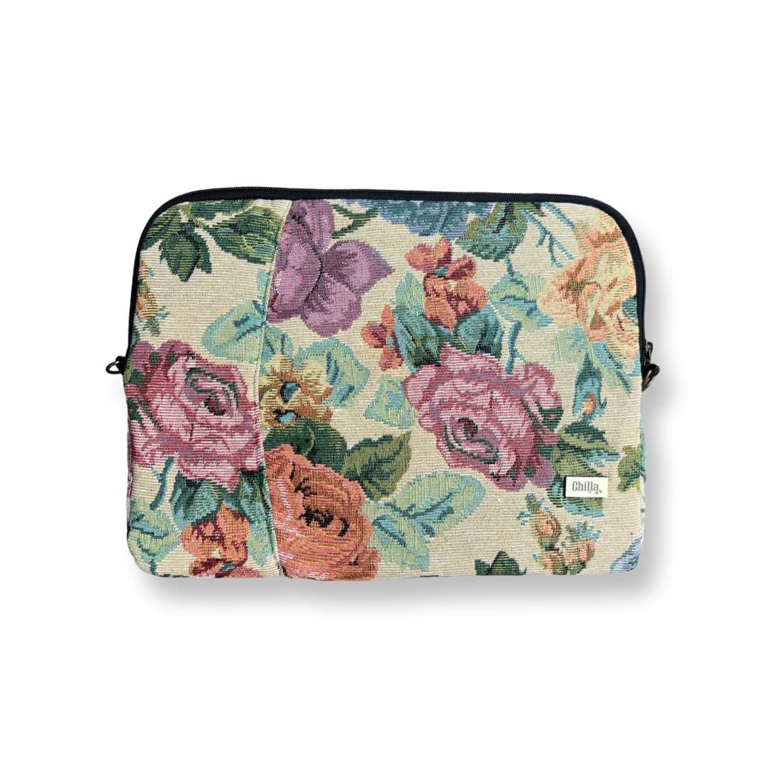 Floral tapestry laptop case