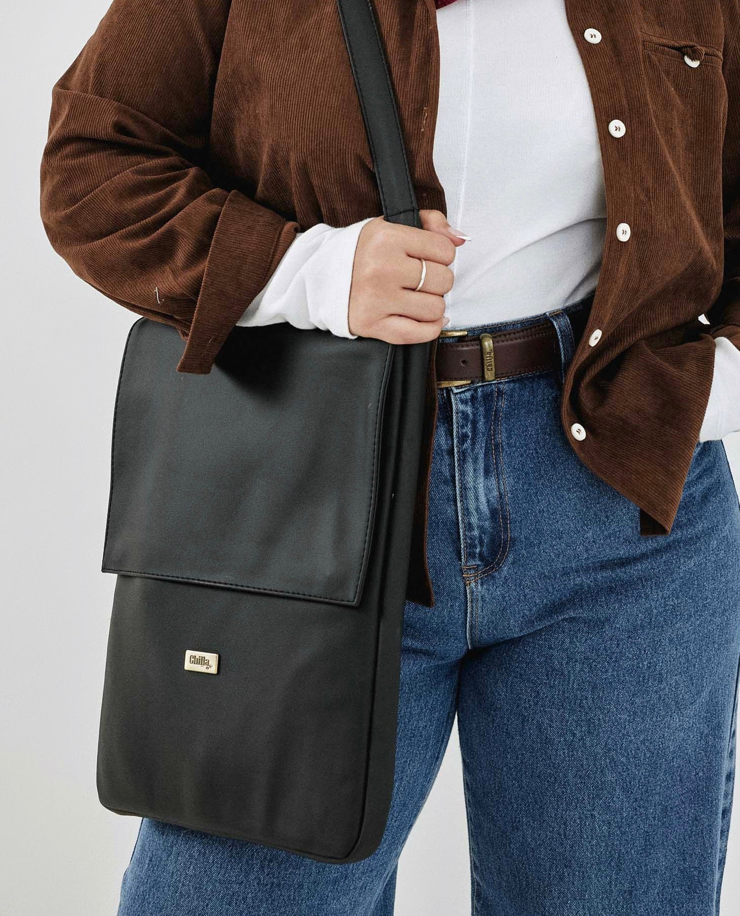Black Laptop Case with a Removable Strap