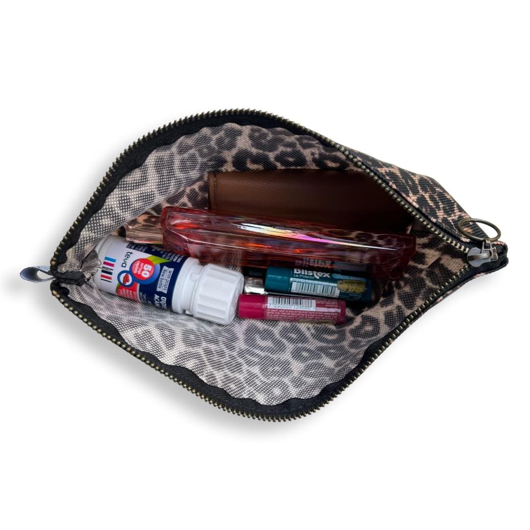 New pencil case (small clutch) metallic champagne