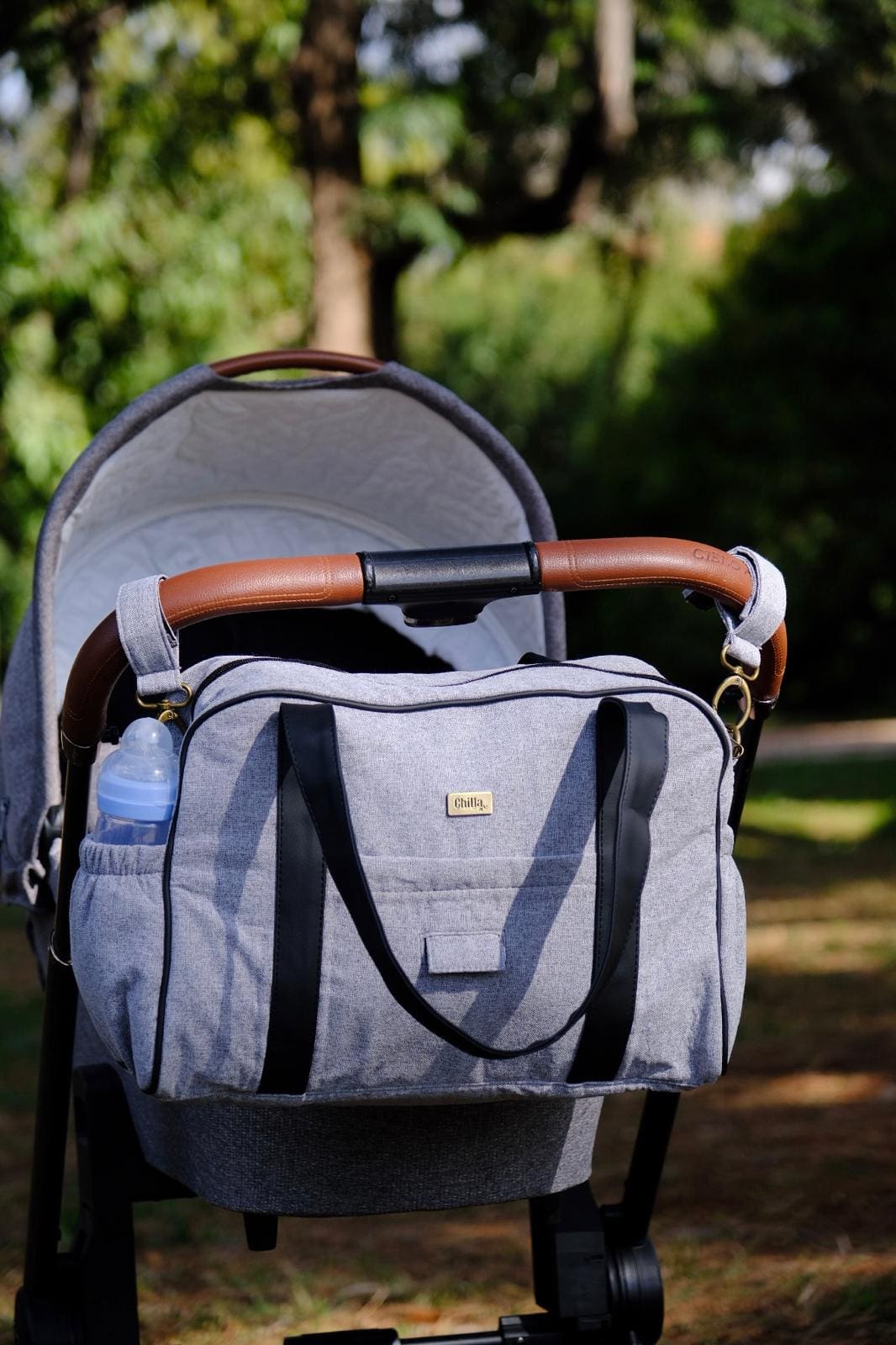 Ita diaper bag gray canvas