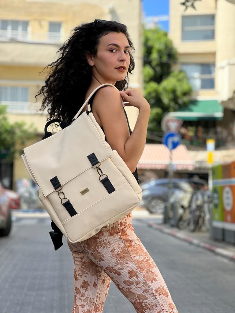 Cream Leather-like Unicorn Backpack