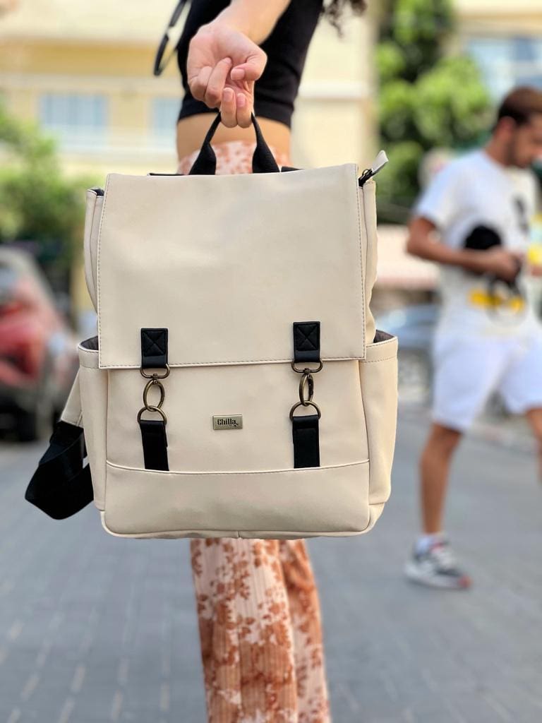 Cream Leather-like Unicorn Backpack