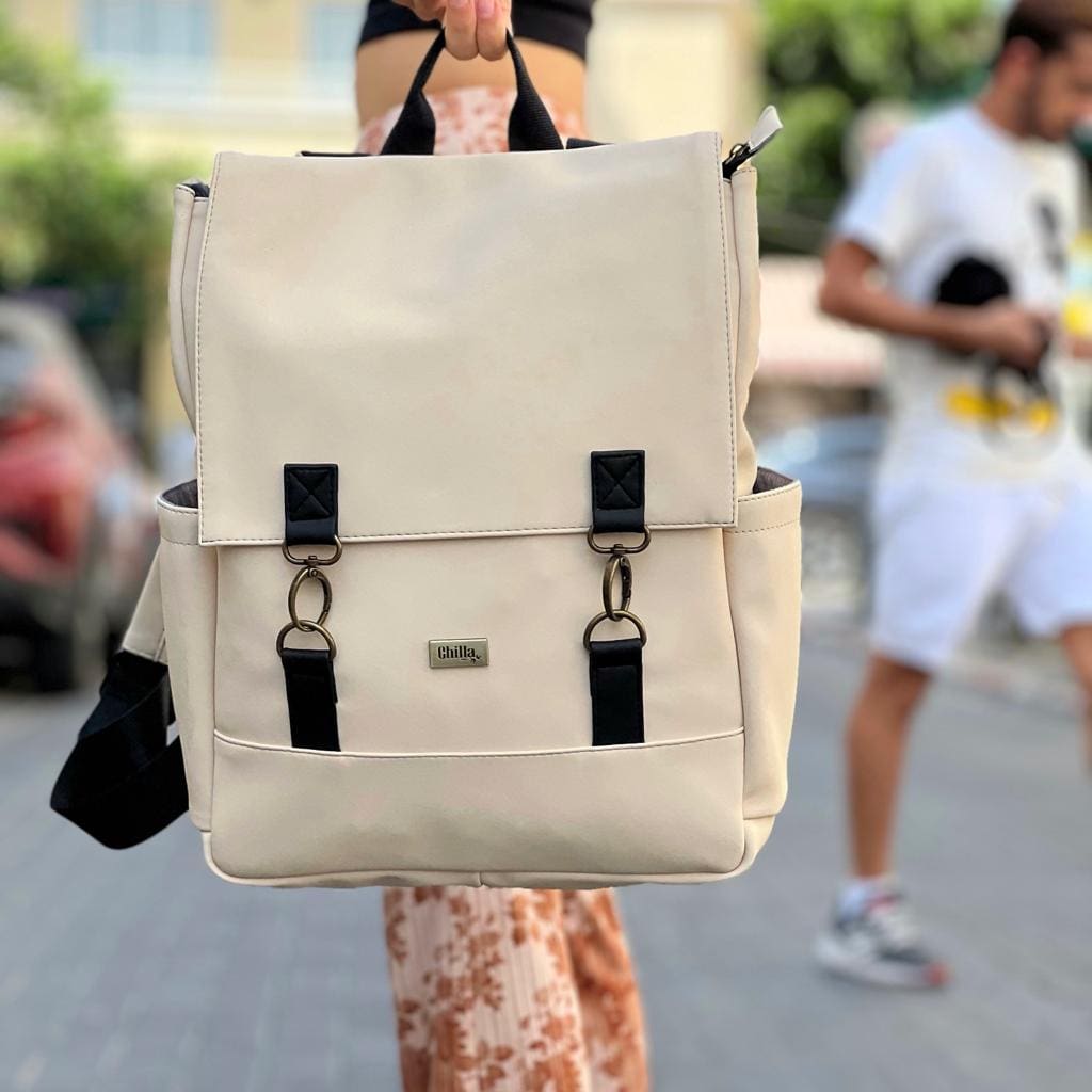 Cream Leather-like Unicorn Backpack