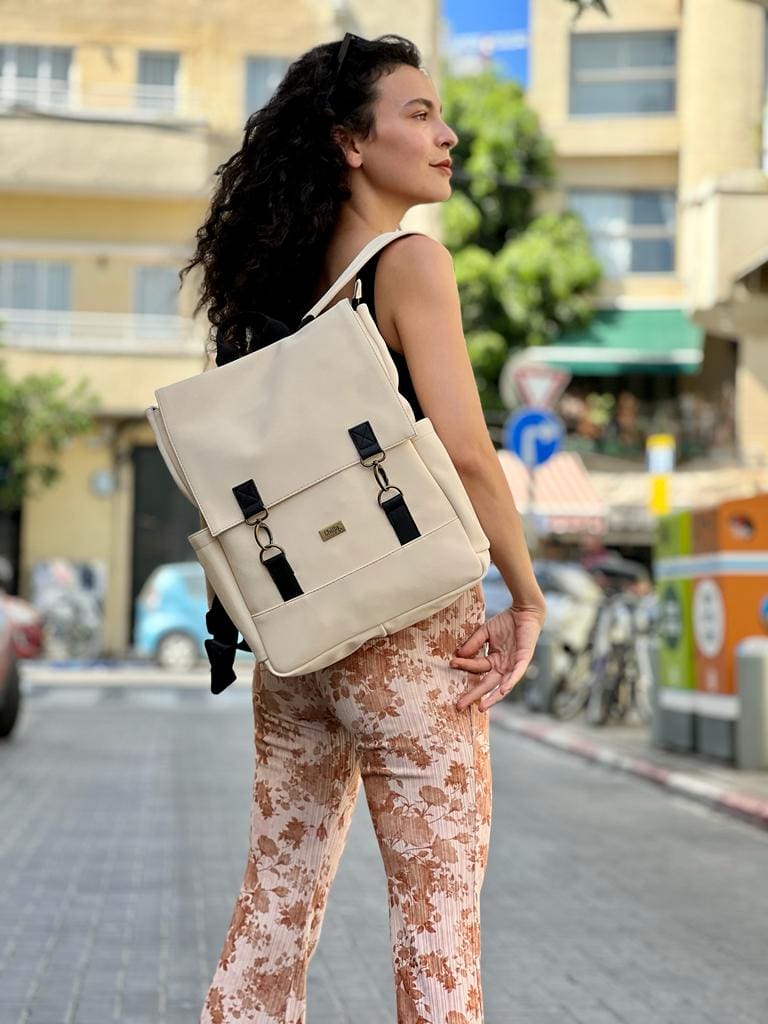 Cream Leather-like Unicorn Backpack