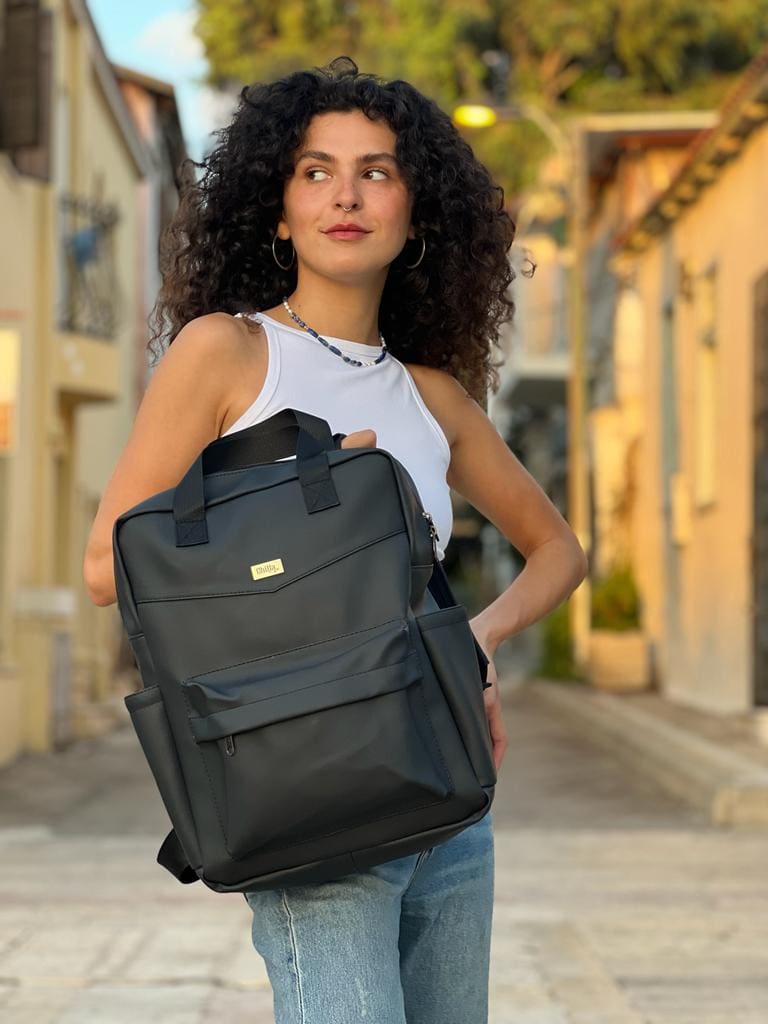 Black Leather-like NOAH Backpack