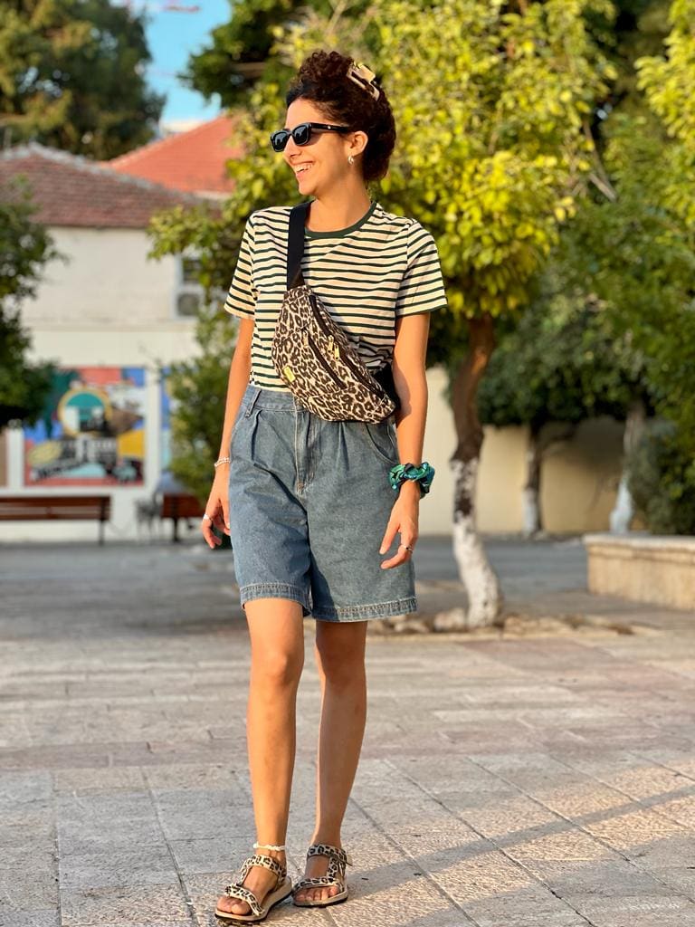 Large rony pouch spotted canvas