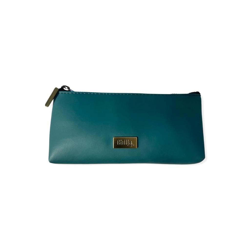 Leather-like pastel turquoise pencil case