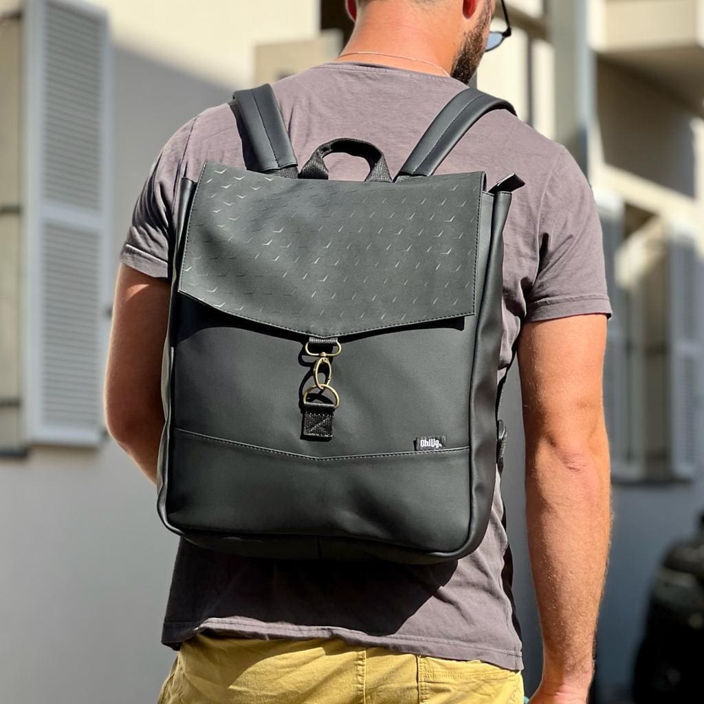 Black Bird Texture Large Students Backpack