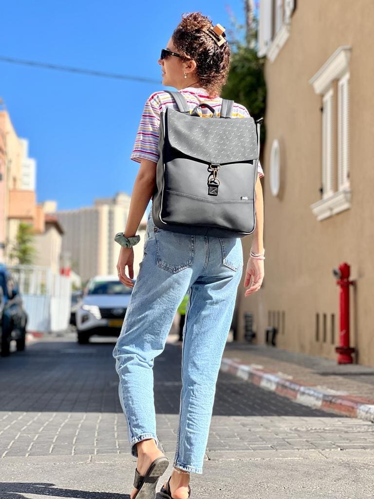 Black Bird Texture Large Students Backpack