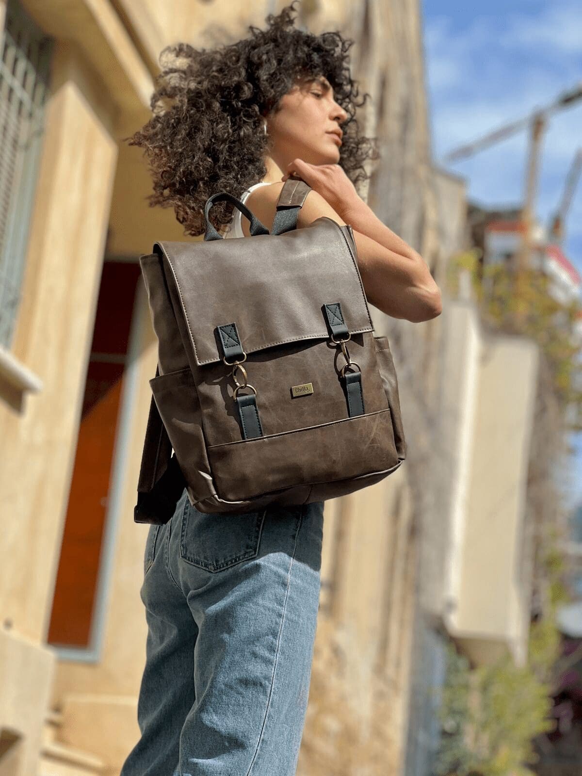 Brown Leather-like Unicorn Backpack