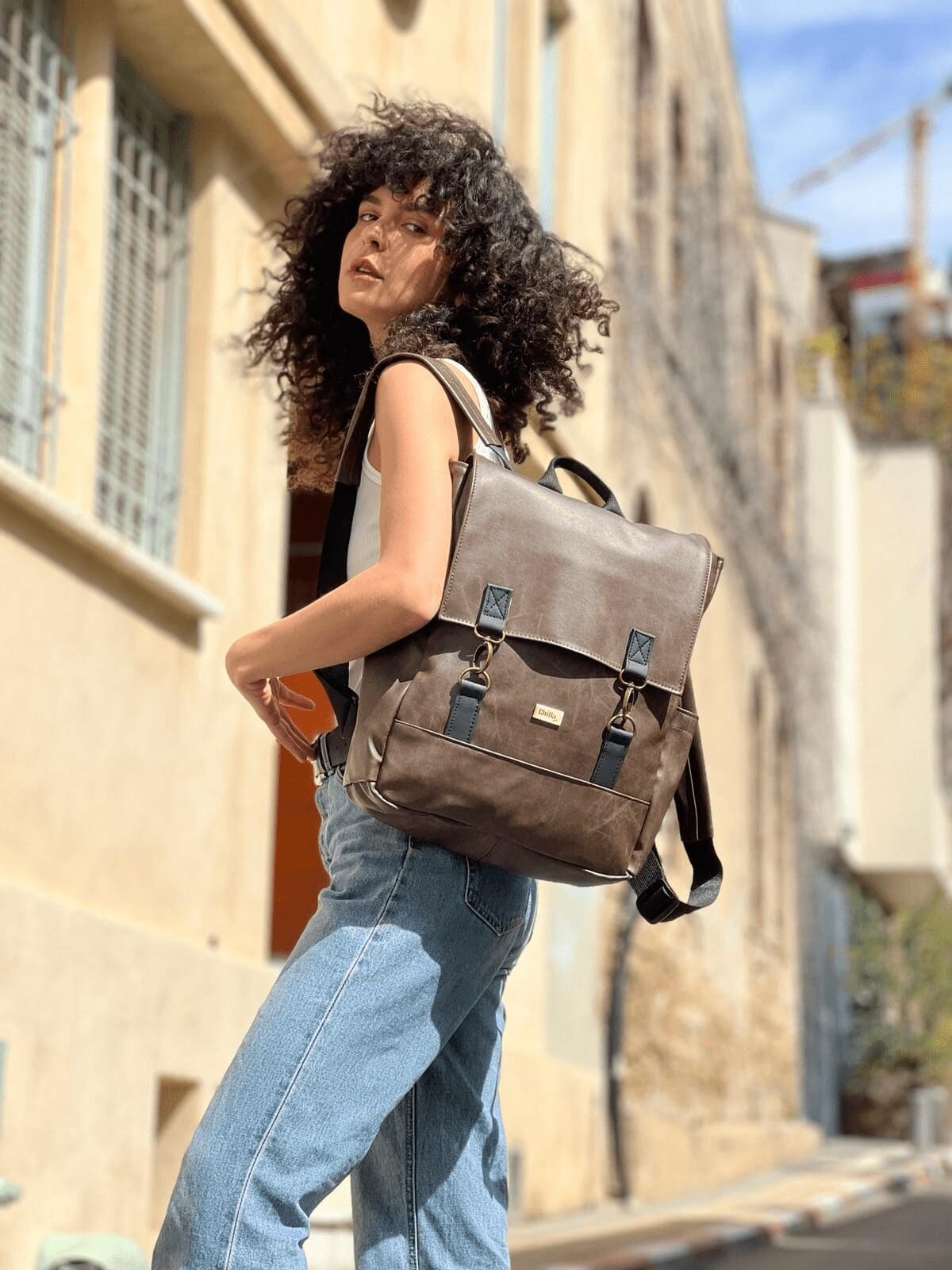 Brown Leather-like Unicorn Backpack