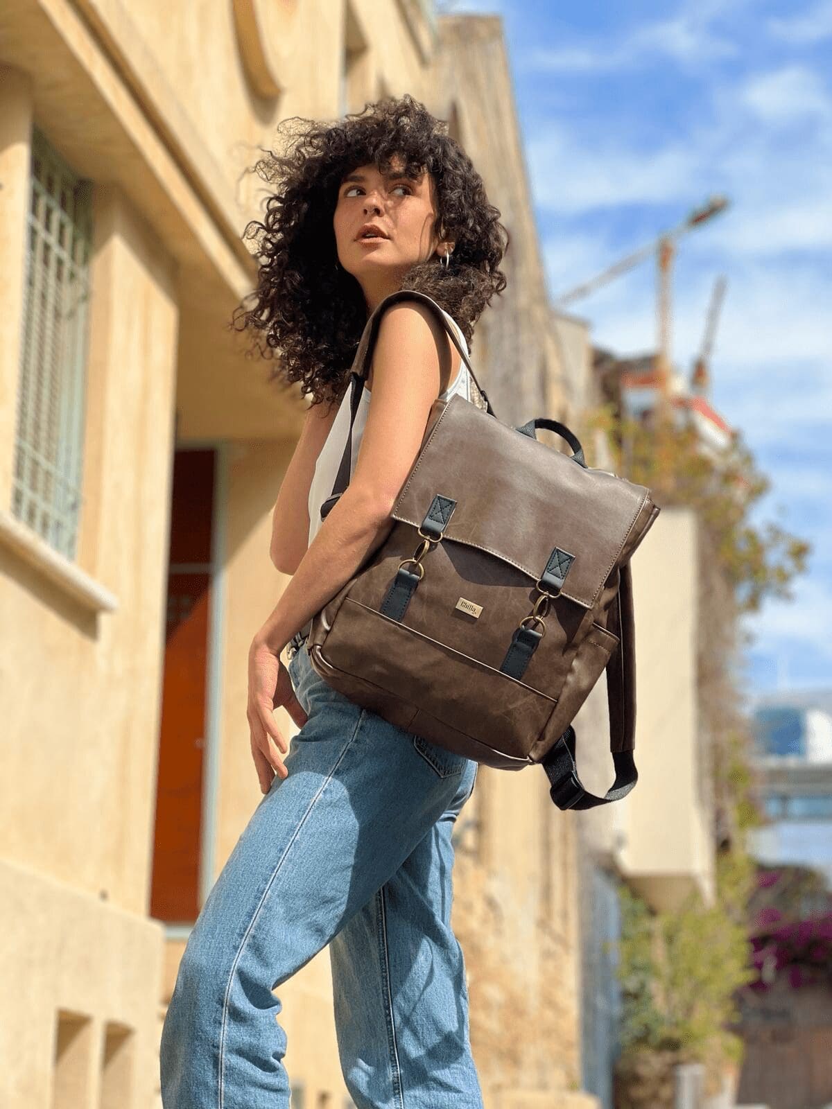 Brown Leather-like Unicorn Backpack