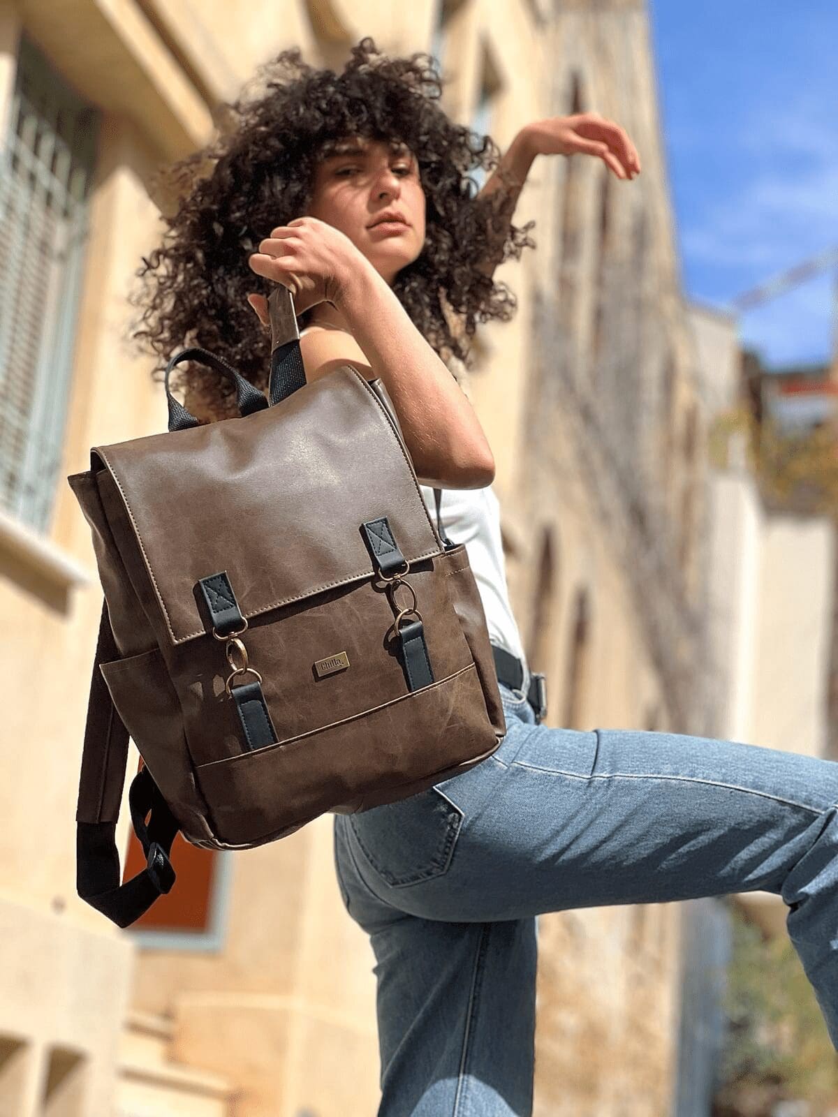 Brown Leather-like Unicorn Backpack