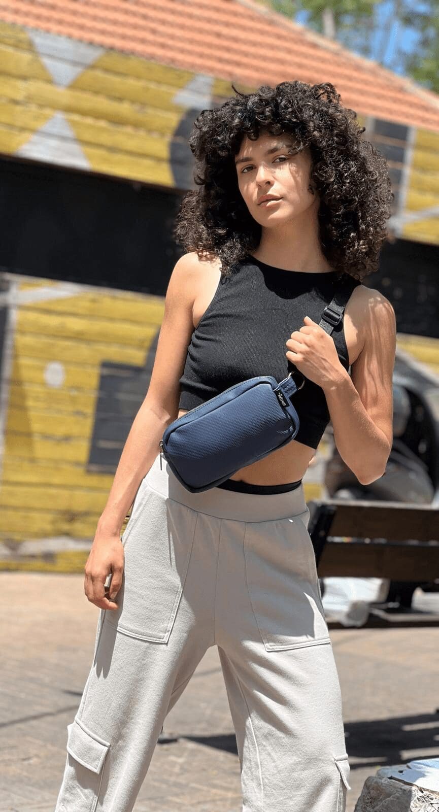 Dark Blue Texture Lawrence Fanny Pack