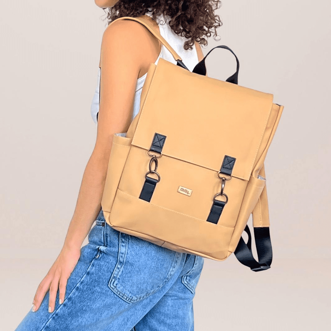 תיק גב צהוב חול