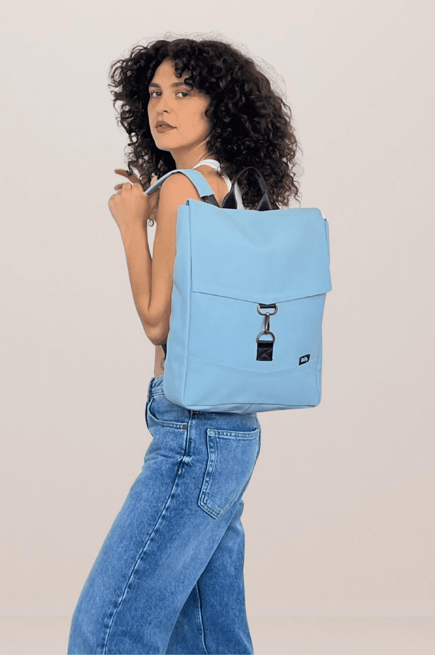 Pastel Light Blue Medium Students Backpack