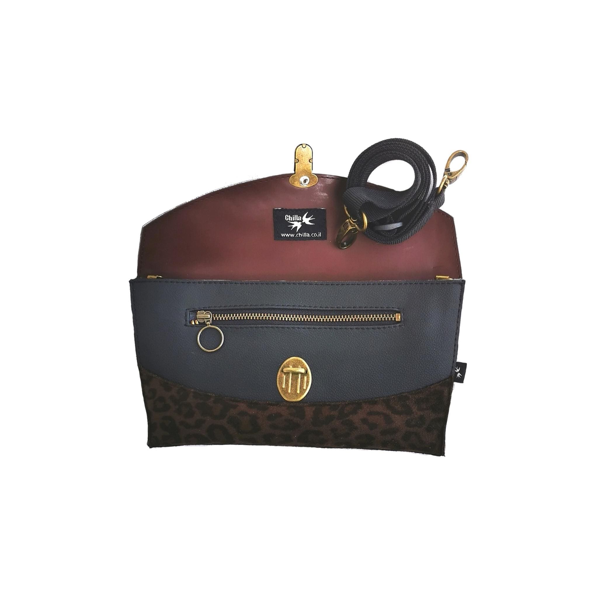 Jacob side bag/clutch black - speckled