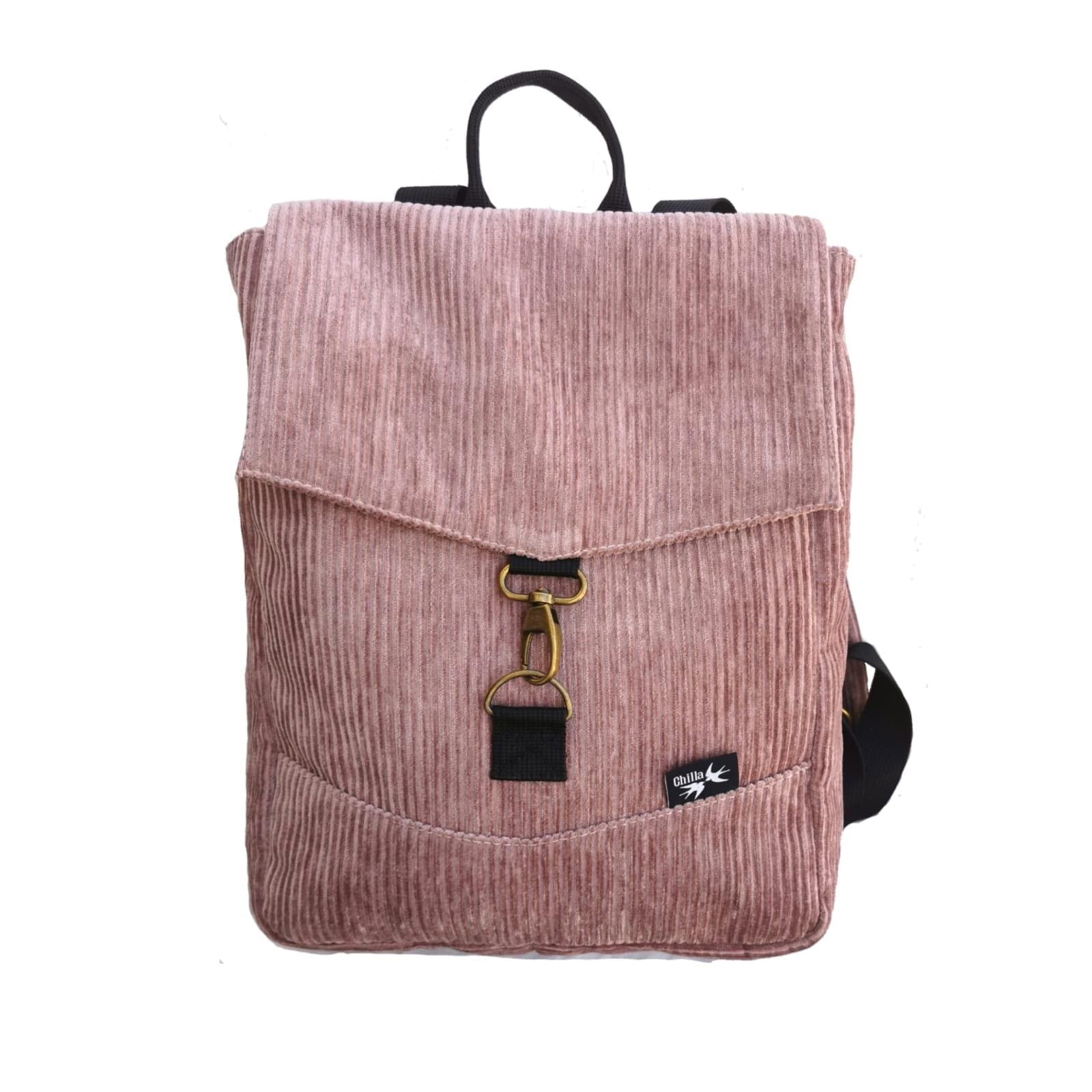 Antique Pink Corduroy Mini Students Backpack
