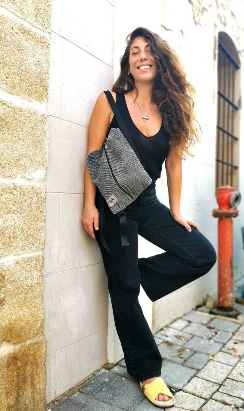 Green-Gray Corduroy Noam Bag