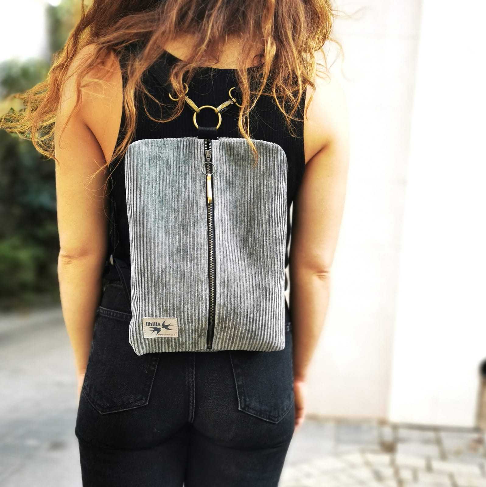 Green-Gray Corduroy Noam Bag