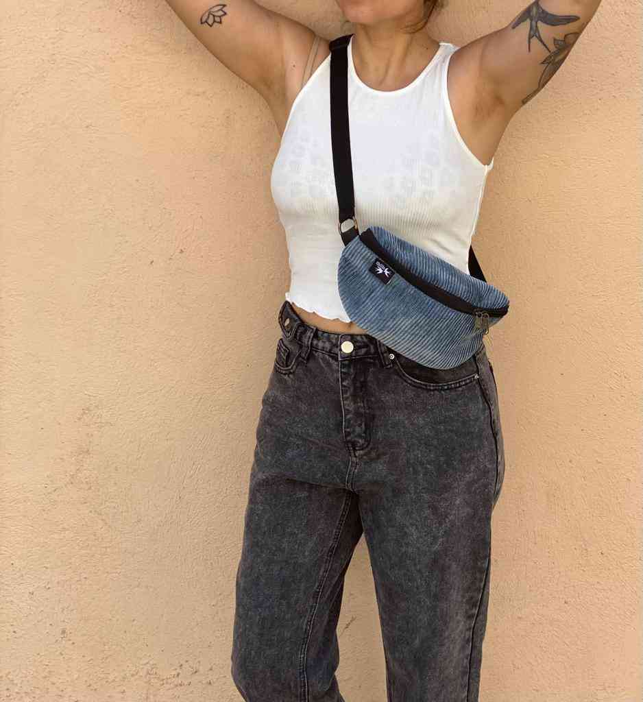 Blue-Gray Corduroy Helga Fanny Pack