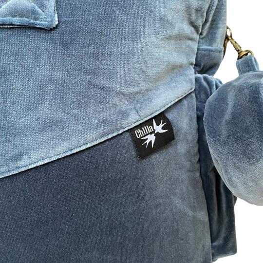 תיק החתלה כחול קטיפה