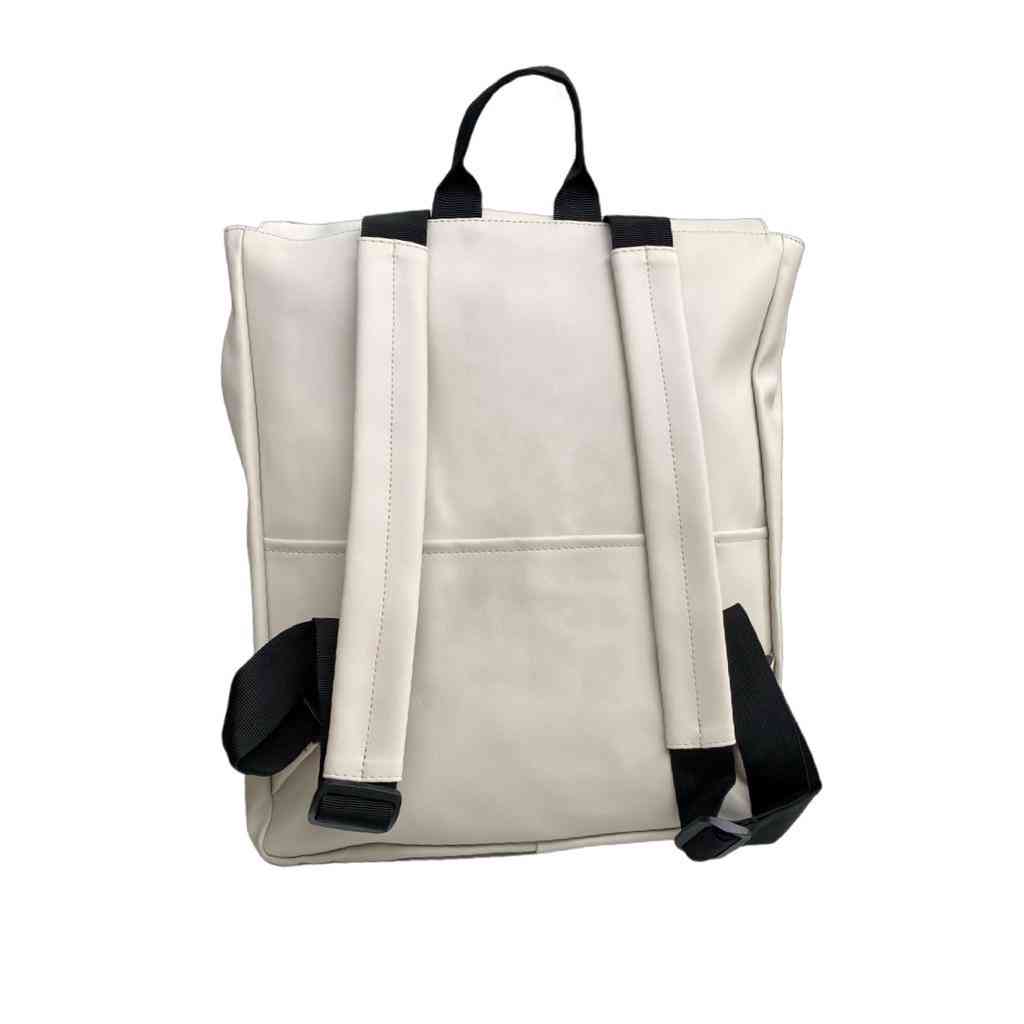 Cream nubuck-like student bag