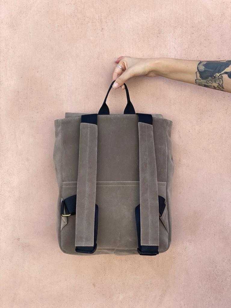 Brown Suede-like Mini Students Backpack