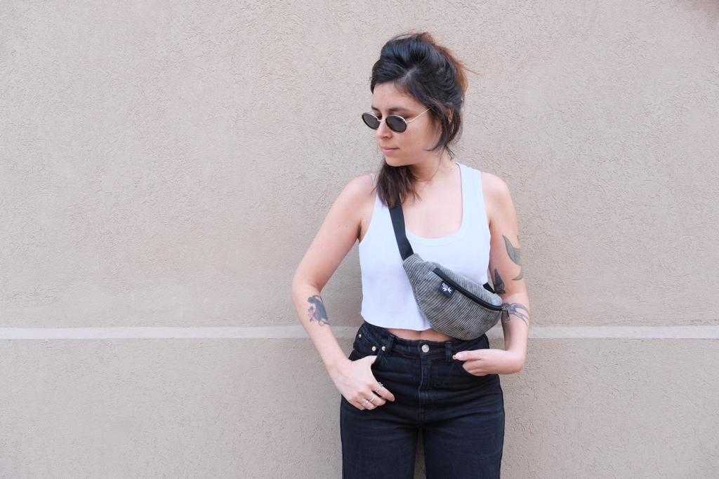 Green-Gray Corduroy Roni Fanny Pack