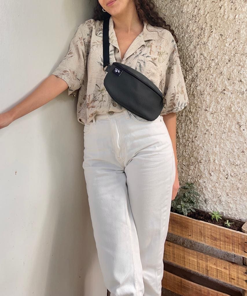 New Black Texture Helga Fanny Pack