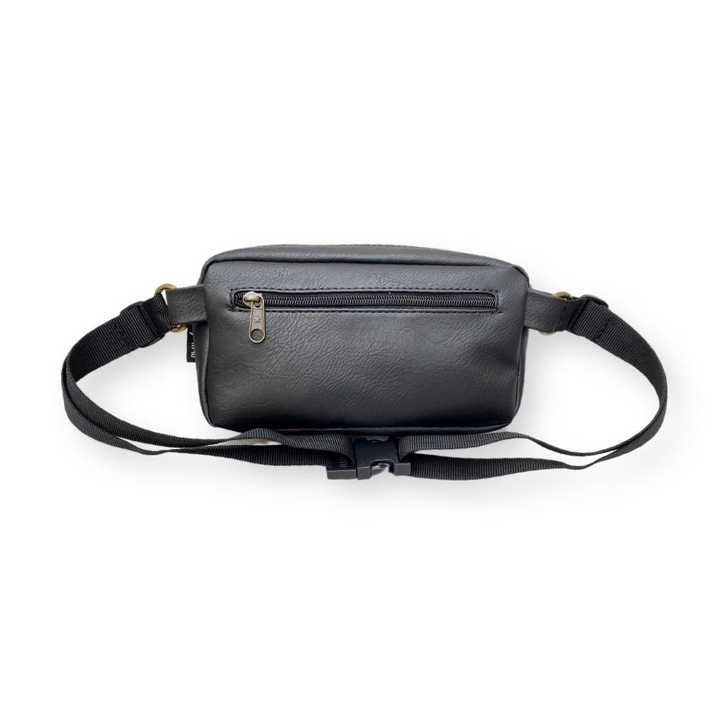 Black Faux Leather Lawrence Fanny Pack