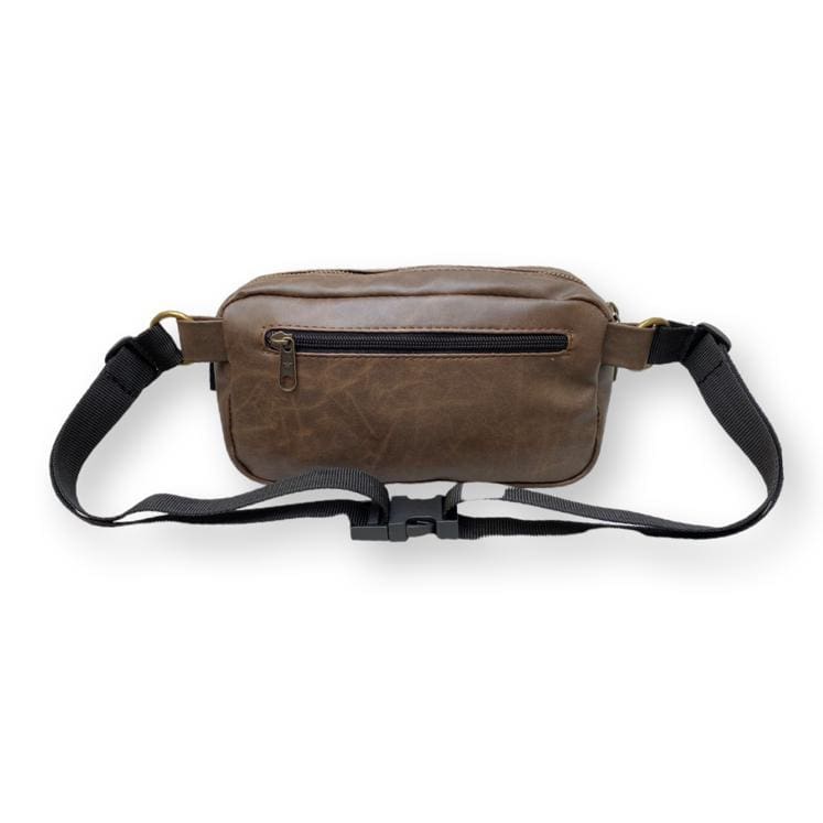 New Brown Faux Leather Lawrence Fanny Pack