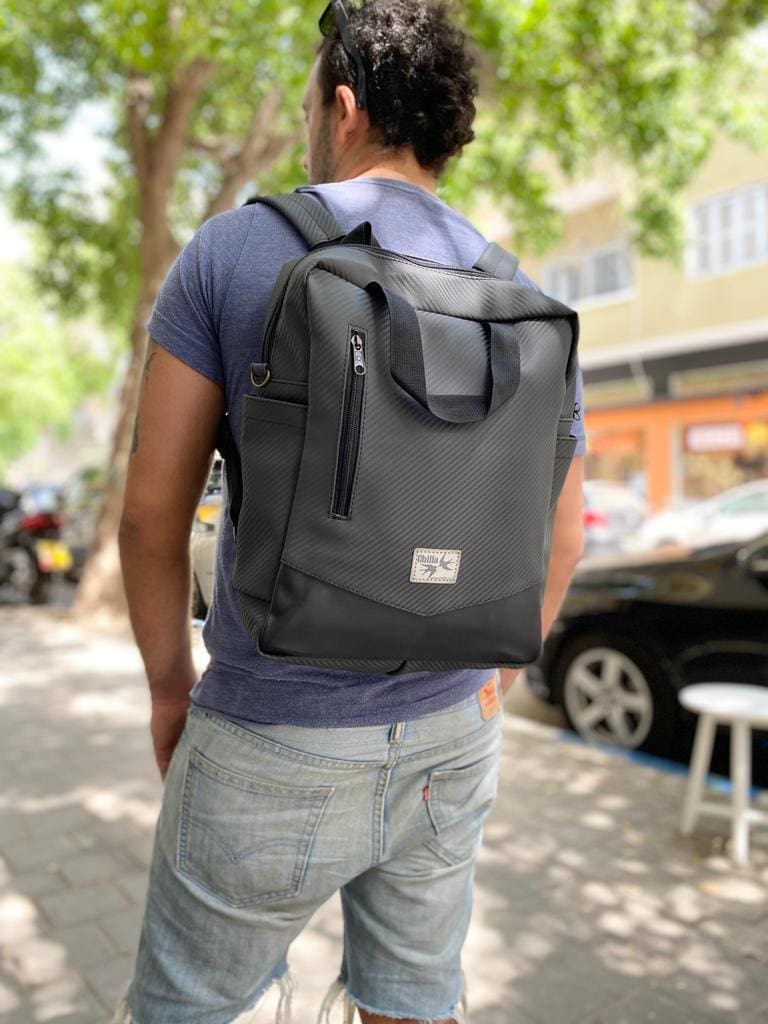 Textured black nacho bag