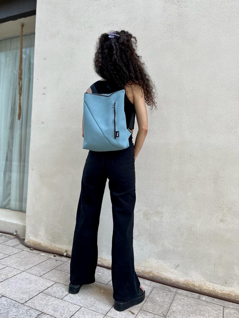 Light Blue Nubuck-Like Reut Bag