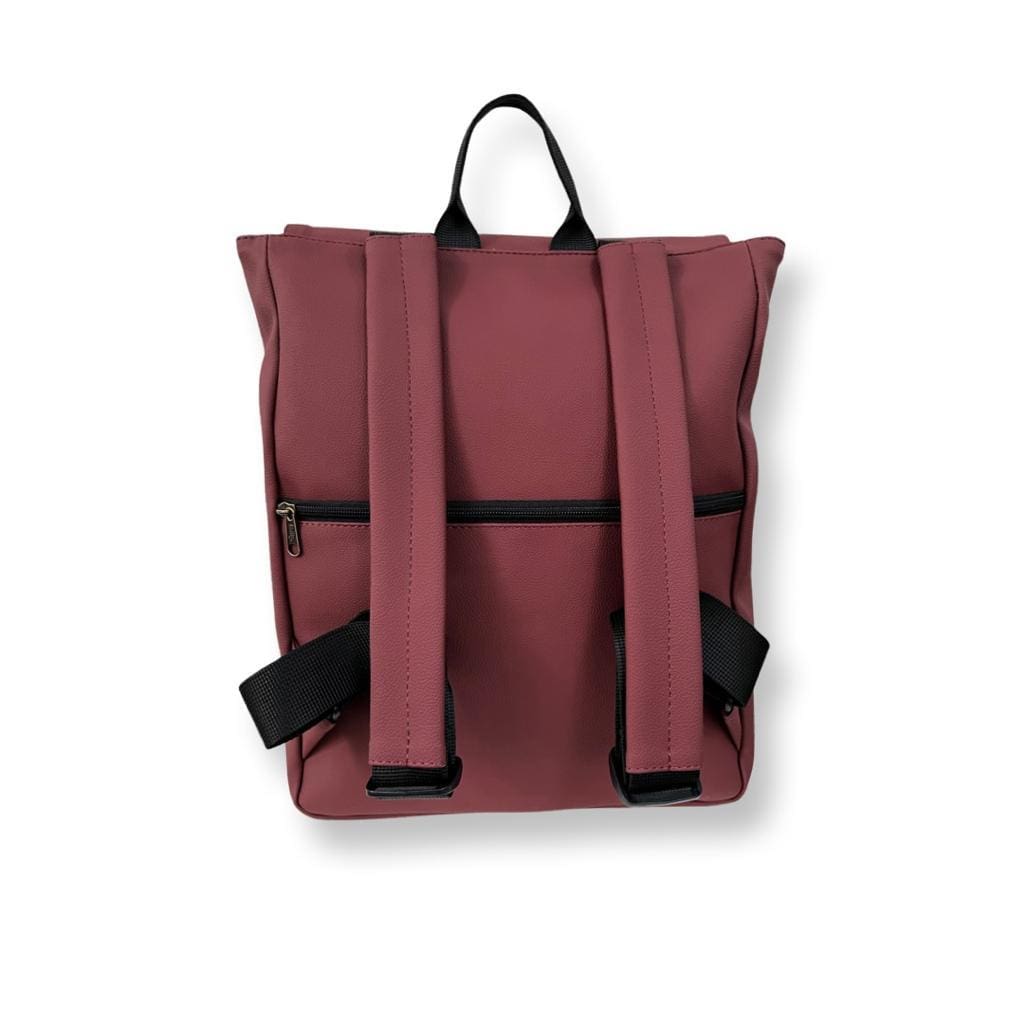 Burgundy Leather-like Medium Students Backpack