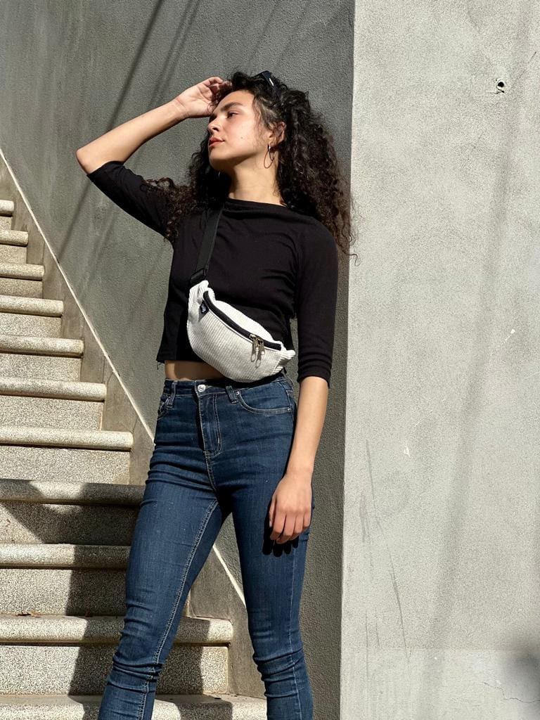 White Corduroy Roni Fanny Pack