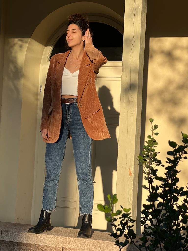 Camel corduroy blazer left in size 1 and 2