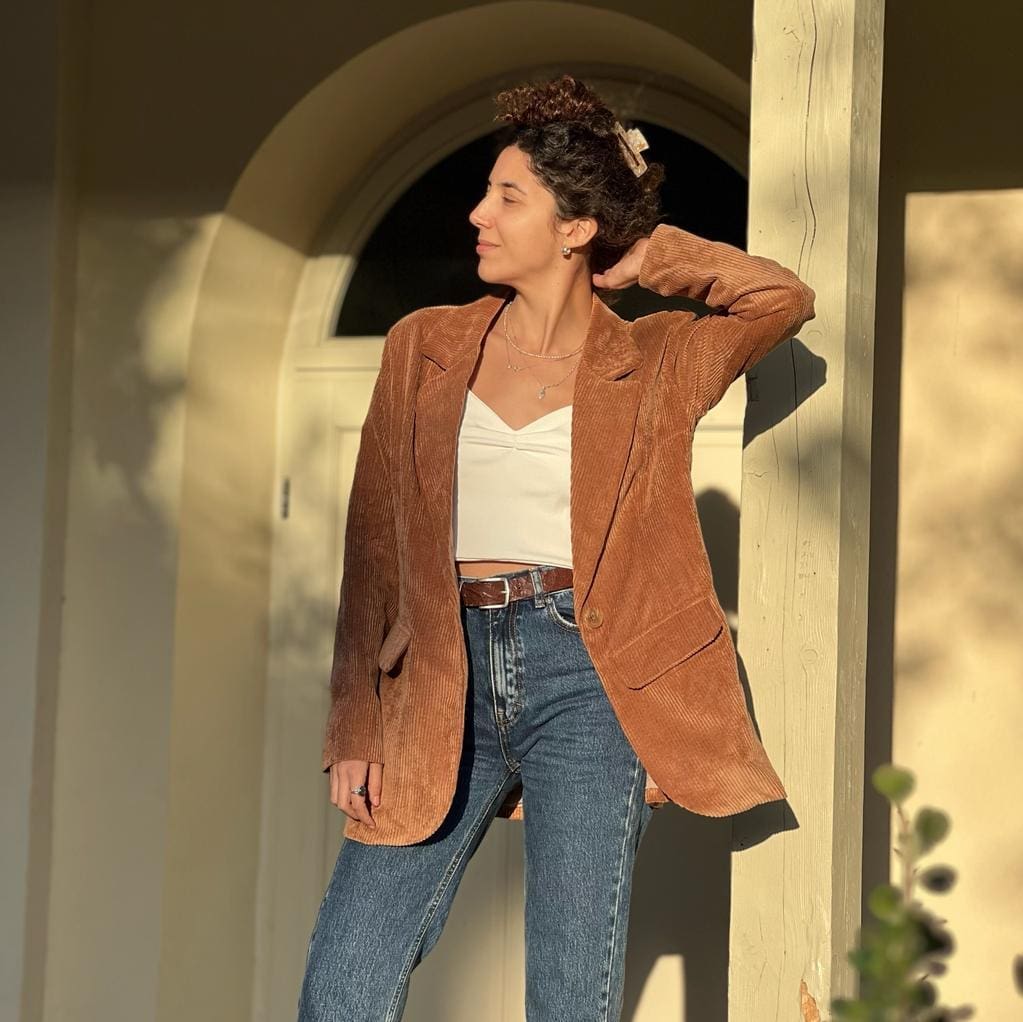 Camel corduroy blazer left in size 1 and 2