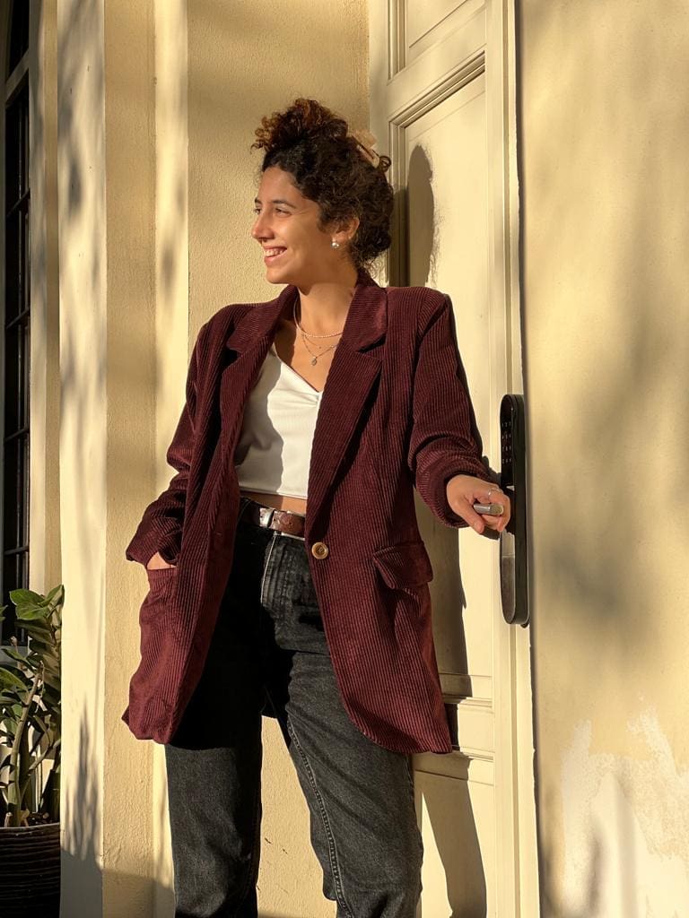 Burgundy corduroy blazer (size 2 left)