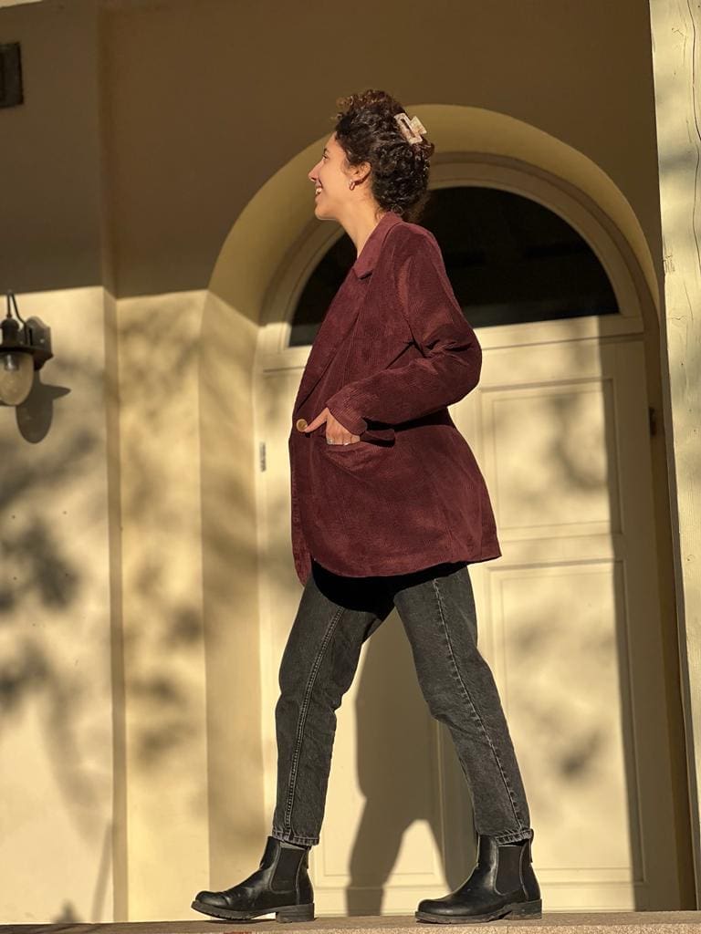 Burgundy corduroy blazer (size 2 left)