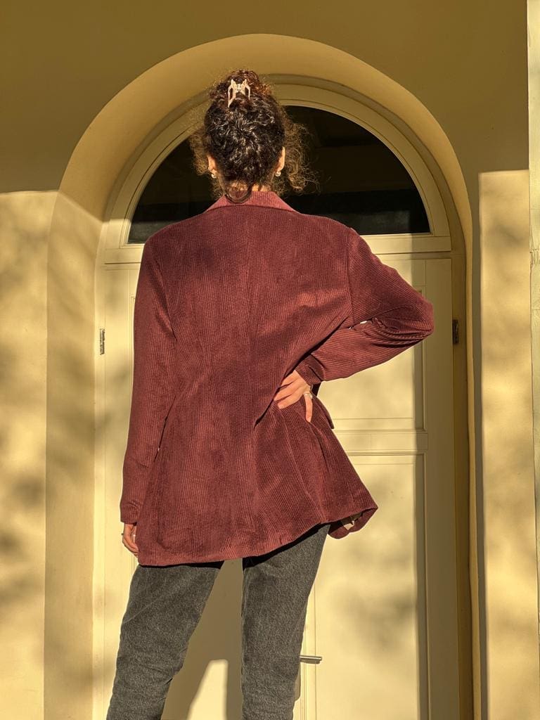 Burgundy corduroy blazer (size 2 left)
