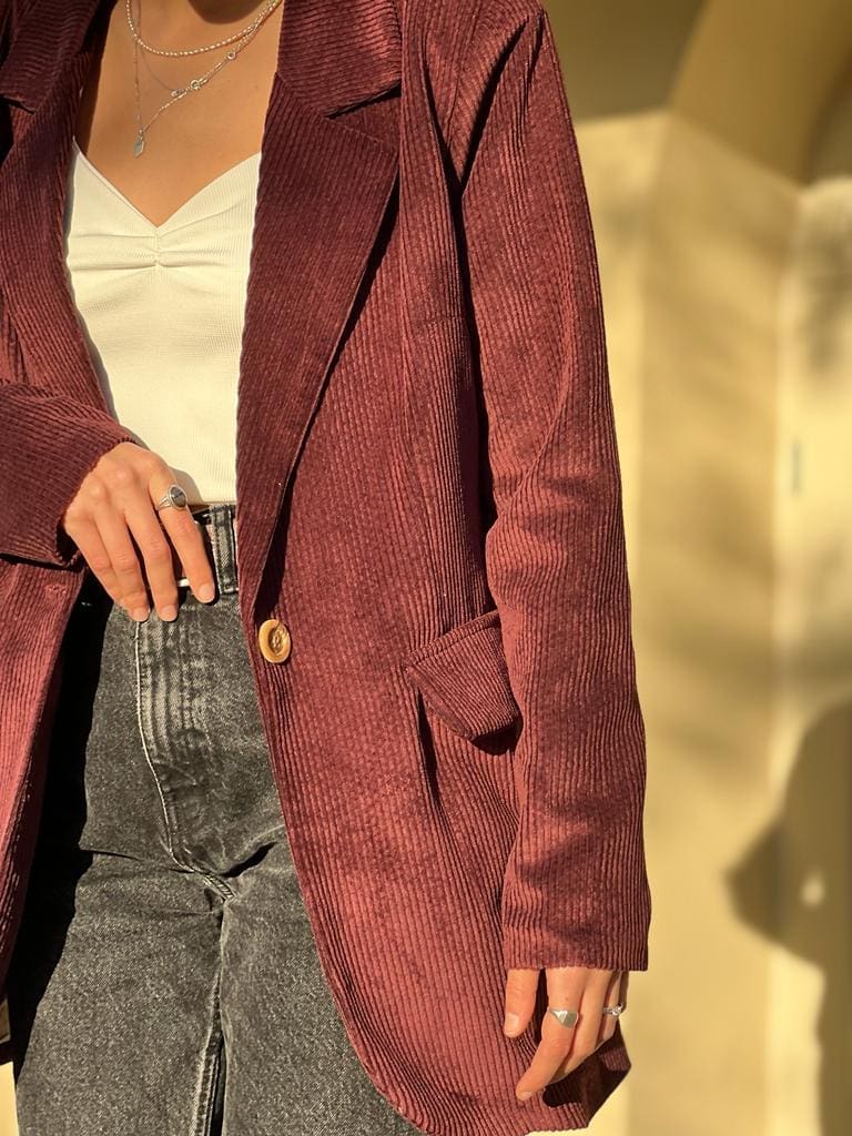 Burgundy corduroy blazer (size 2 left)