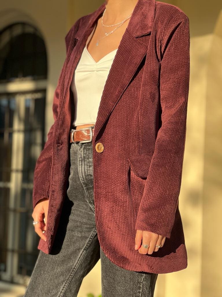 Burgundy corduroy blazer (size 2 left)