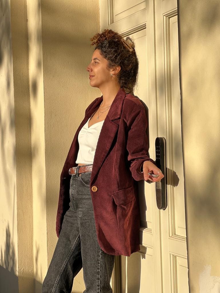 Burgundy corduroy blazer (size 2 left)