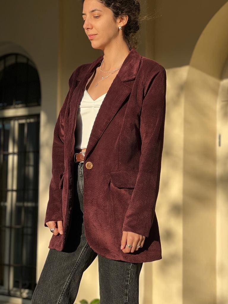 Burgundy corduroy blazer (size 2 left)