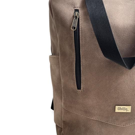 Brown suede-like mini nacho bag