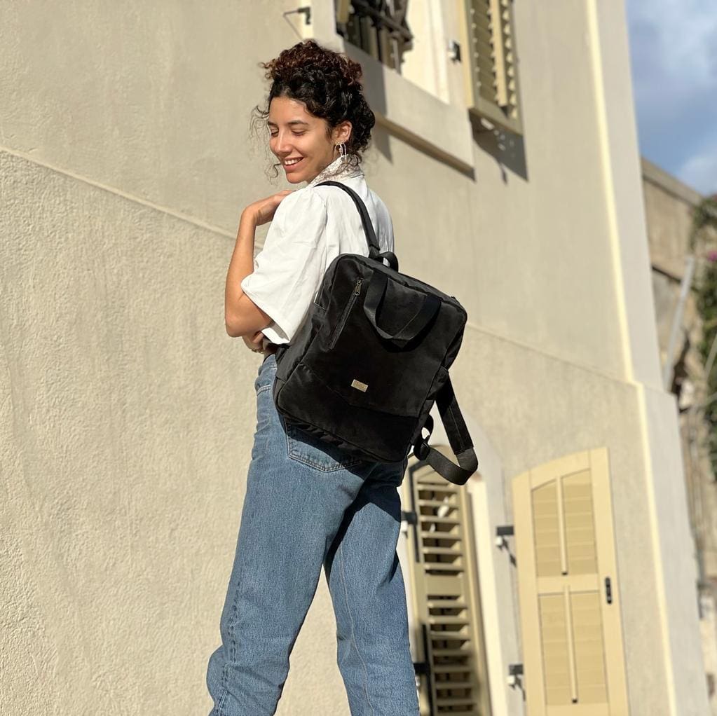 Velvet black mini nacho bag