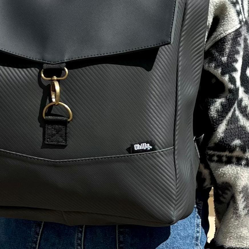 Black Texture Large Students Backpack